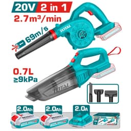 Bộ combo máy thổi bụi TABLI2078 và may hút bụi 0.7L TVLI20158 dùng pin 20V TOTAL - TOSLI240999 2