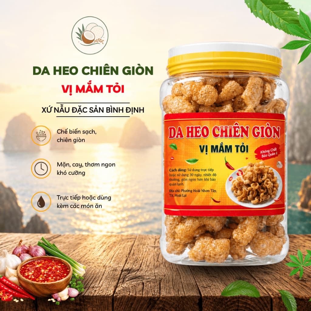 Da Heo Chiên Giòn (200G) - Đặc Sản Xứ Nẫu Bình Định Ăn Vặt Giòn Rụm Thơm Ngon