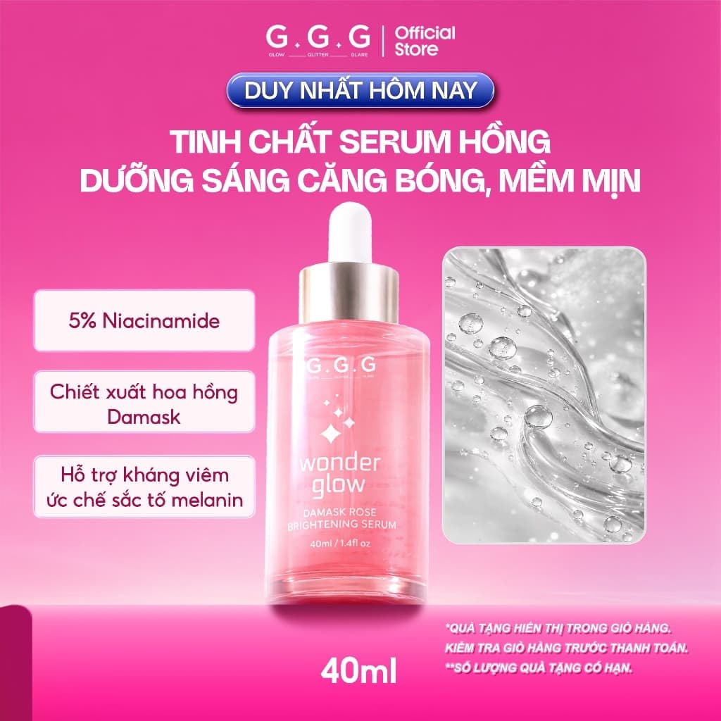 [SALE] Serum Hồng GGG 5% Niacinamide Dưỡng Sáng, Căng Bóng & Giảm Thâm Sạm G.G.G 40ml