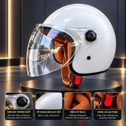 Mũ/Nón bảo hiểm 3/4 kính dài - Chùm đầu, phong cách, năng động, bảo hành 12 tháng - ANFAGO HELMET 9