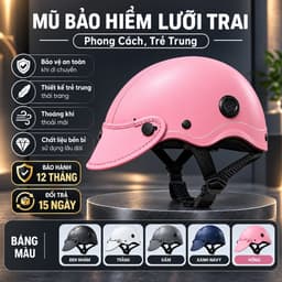 Nón Bảo Hiểm Lưỡi Trai ANFAGO HELMETS Trơn & Vân Carbon Cao Cấp, Freesize Nam Nữ, Bảo Hành 12 Tháng 1