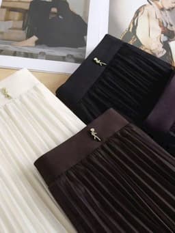🌷 Chân Váy Maxi Xếp Ly Nhỏ Nữ Dáng Dài Phối Voan 2 Lớp Thanh Lịch Phong Cách Hàn Quốc Màu Đen Nâu Kem 2