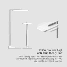 Kyvian Đèn Bàn Làm Việc Bảo Vệ Mắt Rise Max 21W 1100 Lumen CRI >97 Thay Đổi Chiều Cao 430-843mm by Velix 2