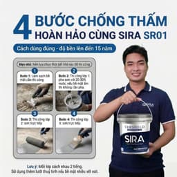 Sơn chống Thấm Tường Nhà, Sàn Mái, Sân Thượng, Máng Xối, Trần Nhà- SIRA SR01 5