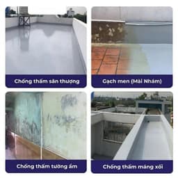 Sơn chống Thấm Tường Nhà, Sàn Mái, Sân Thượng, Máng Xối, Trần Nhà- SIRA SR01 4