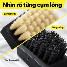 Bàn chải vệ sinh giày sneaker BIKI thân đen, loại lông mềm hoặc lông cứng làm sạch thân và đế giày 8