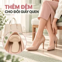Miếng lót gót giày chữ T tự dán, đệm sau và dưới gót cho giày cao gót, giày kín gót – Be, Đen, Trong suốt 7