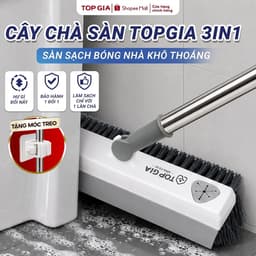 Cây chà sàn TopGia 3IN1 cao cấp xoay 180 độ,đầu chà 22cm đa năng chổi cọ sàn nhà tắm,gạt nước cán dài tiện lợi 1