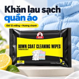 Khăn Ướt Làm Sạch Quần Áo, Áo Phao 12 Miếng Hương Chanh, Lau Vết Bẩn Cục Bộ 1