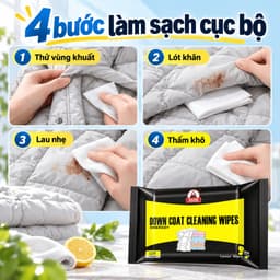 Khăn Ướt Làm Sạch Quần Áo, Áo Phao 12 Miếng Hương Chanh, Lau Vết Bẩn Cục Bộ 5