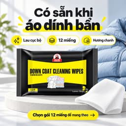 Khăn Ướt Làm Sạch Quần Áo, Áo Phao 12 Miếng Hương Chanh, Lau Vết Bẩn Cục Bộ 9