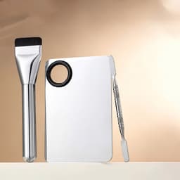 Bộ dụng cụ phối màu trang điểm, cọ tán nền, khay trộn thép không gỉ, mút trang điểm sử dụng ướt và khô 4