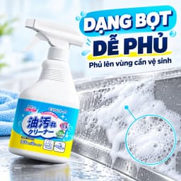 Chai xịt tẩy dầu mỡ nhà bếp EVGULA 500ml dạng bọt, vệ sinh bếp và máy hút mùi 3