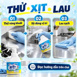 Chai xịt tẩy dầu mỡ nhà bếp EVGULA 500ml dạng bọt, vệ sinh bếp và máy hút mùi 5