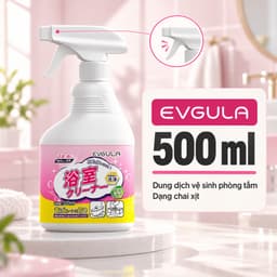 Chai xịt tẩy cặn canxi phòng tắm EVGULA 500 ml, vệ sinh kính, gạch và vòi inox 6