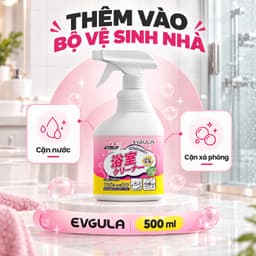 Chai xịt tẩy cặn canxi phòng tắm EVGULA 500 ml, vệ sinh kính, gạch và vòi inox 9
