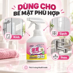 Chai xịt tẩy cặn canxi phòng tắm EVGULA 500 ml, vệ sinh kính, gạch và vòi inox 4