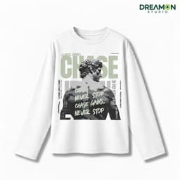 Áo thun dài tay Nam Nữ "Chase Gains Never Stop - Thần Lực Bất Diệt" Áo Long Sleeve Oversize form rộng thoải mái 7