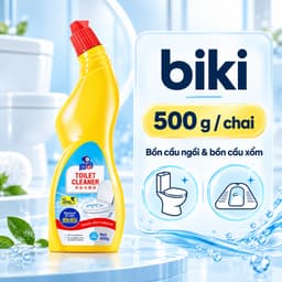 Nước tẩy bồn cầu biki 500g dạng sệt bám thành, đầu cong làm sạch cặn bẩn và vết ố vàng 6