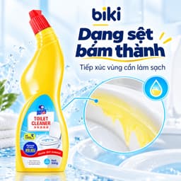 Nước tẩy bồn cầu biki 500g dạng sệt bám thành, đầu cong làm sạch cặn bẩn và vết ố vàng 3