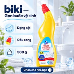 Nước tẩy bồn cầu biki 500g dạng sệt bám thành, đầu cong làm sạch cặn bẩn và vết ố vàng 9