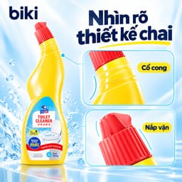 Nước tẩy bồn cầu biki 500g dạng sệt bám thành, đầu cong làm sạch cặn bẩn và vết ố vàng 8