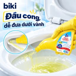 Nước tẩy bồn cầu biki 500g dạng sệt bám thành, đầu cong làm sạch cặn bẩn và vết ố vàng 4