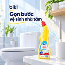 Nước tẩy bồn cầu biki 500g dạng sệt bám thành, đầu cong làm sạch cặn bẩn và vết ố vàng 7