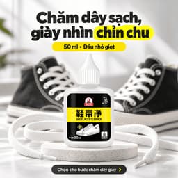 Dung dịch làm sạch dây giày BIKI 50ml, hỗ trợ xử lý vết đen do khoen xỏ dây 9