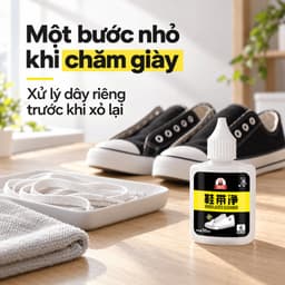 Dung dịch làm sạch dây giày BIKI 50ml, hỗ trợ xử lý vết đen do khoen xỏ dây 7