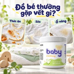 Bột tẩy vết bẩn quần áo trẻ em QIAODAIMEI 500g, hỗ trợ làm sạch vết sữa, thức ăn và ố vàng 2