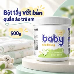 Bột tẩy vết bẩn quần áo trẻ em QIAODAIMEI 500g, hỗ trợ làm sạch vết sữa, thức ăn và ố vàng 1