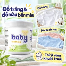 Bột tẩy vết bẩn quần áo trẻ em QIAODAIMEI 500g, hỗ trợ làm sạch vết sữa, thức ăn và ố vàng 4