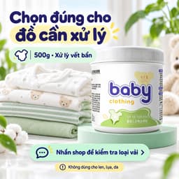Bột tẩy vết bẩn quần áo trẻ em QIAODAIMEI 500g, hỗ trợ làm sạch vết sữa, thức ăn và ố vàng 9