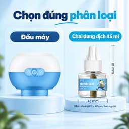 Máy xông đuổi muỗi cắm điện QIAODAIMEI và chai dung dịch 45ml, phân loại đầu máy hoặc chai thay thế 6