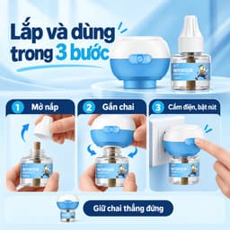 Máy xông đuổi muỗi cắm điện QIAODAIMEI và chai dung dịch 45ml, phân loại đầu máy hoặc chai thay thế 5
