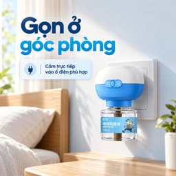 Máy xông đuổi muỗi cắm điện QIAODAIMEI và chai dung dịch 45ml, phân loại đầu máy hoặc chai thay thế 7
