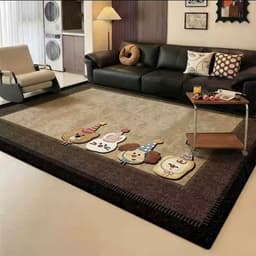 Thảm Trải Sàn Phòng Khách BAMBOO Họa Tiết 5D, Thảm Lót Sàn Trang Trí Phòng Ngủ, Êm Ái Sang Trọng 3