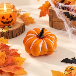 Set 5 Mô Hình Bí Ngô Sọc Mini Trang Trí Decor Lễ Hội Hóa Trang Halloween 2