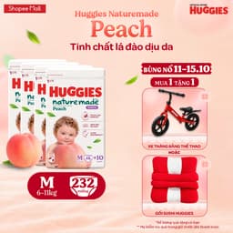 Combo 4 Tã quần Huggies Naturemade Peach M48+10/ L44/ XL38/ XXL26 1