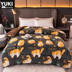 Chăn Đông Ấm Áp BAMBOO, Chăn Lông Thỏ Yuki Dày Dặn, Mềm Mịn Giữ Ấm, Nhiều Họa Tiết Dễ Thương 7