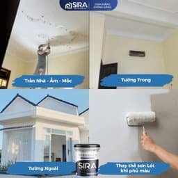 Sơn chống thấm đa năng chống thấm mái nhà, máng xối, sân thượng- Sira SR01 5