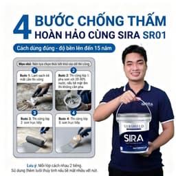 Sơn chống thấm đa năng chống thấm mái nhà, máng xối, sân thượng- Sira SR01 6