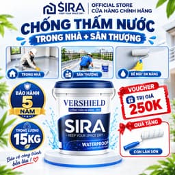[Chính hãng] Sơn chống thấm ngược sàn mái, sân thượng, tường đứng, gạch men, rỉ mái tôn - SIRA SR01 1