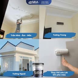 [Chính hãng] Sơn chống thấm ngược sàn mái, sân thượng, tường đứng, gạch men, rỉ mái tôn - SIRA SR01 5