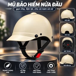 Mũ/Nón bảo hiểm lưỡi trai nữ - Nửa đầu, phong cách, năng động 1