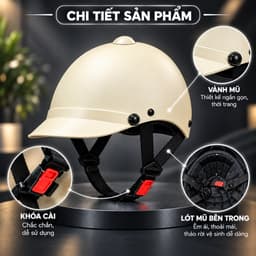 Mũ/Nón bảo hiểm lưỡi trai nữ - Nửa đầu, phong cách, năng động 2