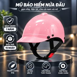 Mũ/Nón bảo hiểm lưỡi trai nữ- Nửa đầu, phong cách, năng động 1