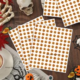 Set 4 Tấm Sticker Halloween Mini Hình Ma Và Bí Ngô Trang Trí Decor Halloween 5