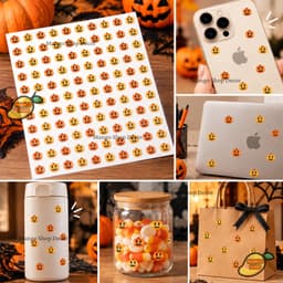Set 4 Tấm Sticker Halloween Mini Hình Ma Và Bí Ngô Trang Trí Decor Halloween 2